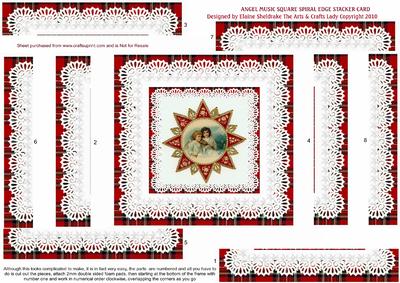 Angel Music Square Spiral Edge Stacker Christmas Card