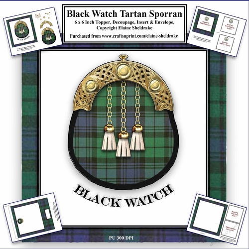 Black Watch Tartan Sporran Card Kit