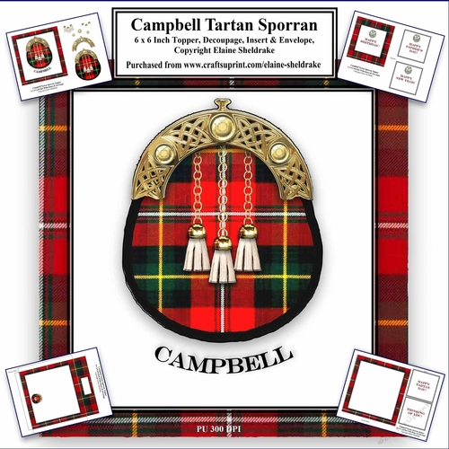 Campbell Tartan Sporran Card Kit