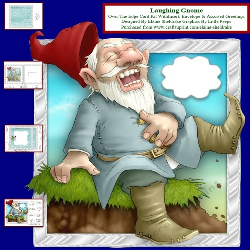 Laughing Gnome Over The Edge Card Kit With Insert, Envelope & Lots Of Greetings Tags