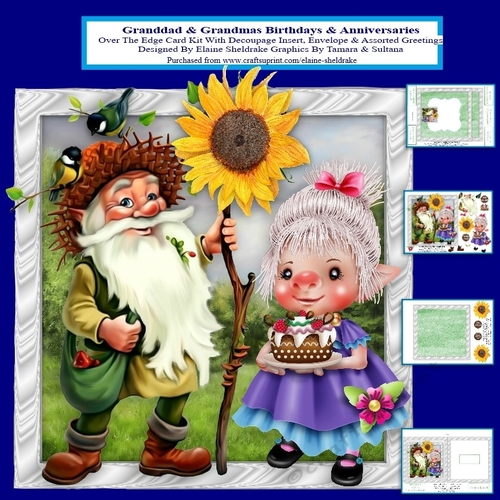 Granddad & Grandma Anniversary & Birthday Over The Edge card Kit
