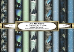 Owls And Wolves - Set One - Ten A4 Backing Papers
