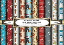 Christmas Animals - Set One - Ten A4 Backing Papers