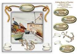 Fishing Boats At Watchet With Decoupage -  For Birthdays, Retirement, Anniversary etc.