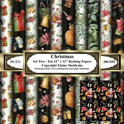 Christmas Patterns Set Two - Ten 12 x 12 Papers 