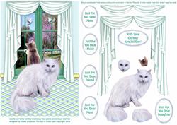 Mother Cat & Kitten Watching Birds from a Window Decoupage