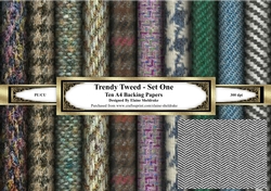 Trendy Tweeds Set One - Ten A4 Sheets of Backing Paper