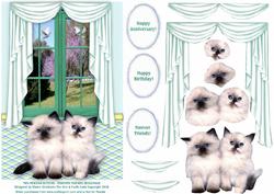 Two Persian Kittens - Forever Friends Decoupage Card Topper