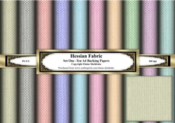 Hessian Burlap Fabric - Set One - Ten A4 Backing Papers