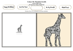 Colour Me Mandala Giraffe - Cut & Fold Card
