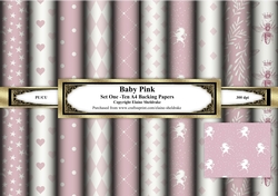 Baby Pink - Set One - Ten Sheets Of A4 Backing Papers