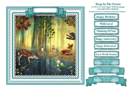 Deep In The Forest - Card Topper To Fit 8 x 8 Comfortably