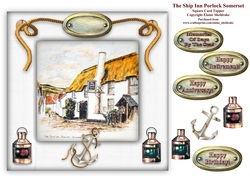 The Ship Inn Porlock Somerset - Square Card Topper