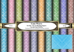 Cane Basket Weave  - Ten Sheets Of A4 Backing Paper - Set One