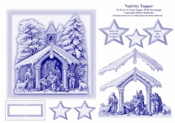 Nativity (2) - 6 x 6 Card Topper With Decoupage