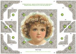 Victorian Daisy Girl - 3D Square Step by Step Corner Stacker