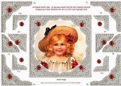 Victorian Poppy Girl 3D Square Frame Corner Sta