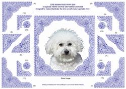 Bichon Frise Puppy Dog 3D Square Frame S by S Corner Stacker