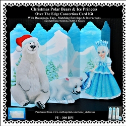Christmas Polar Bears And The Ice Princess - Over the Edge Concertina Card Kit