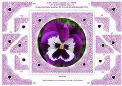 Purple Pansy & Square Lace Frame Step by Step Corner Stacker