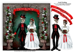 Goth Wedding - 7.5 x 75 Card Topper & Decoupage