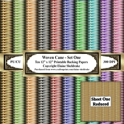 Woven Cane - Set One - Pastel - Ten 12 x 12 Printable Backing Papers