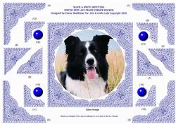 Black & White Sheep Dog - S by S Lace Frame Corner Stacker