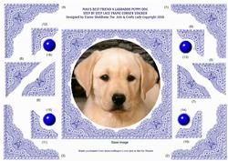 Labrador Puppy Dog -step by Step Lace Frame Corner Stacker