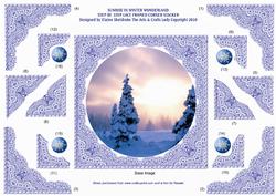 Sunrise in Winter Wonderland Lace Frame Corner Stacker