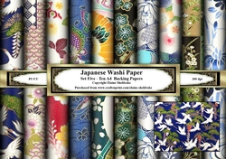 Ten A4 Printable Japanese Washi Papers Set Five