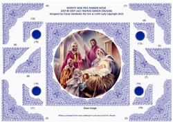 Nativity Wise Men Manger Scene Lace Framed Corner Stackers