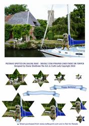 Meerkats Spotted on Sailing Boat - Double Star Pyramid Card