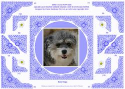 Dori a Cute Puppy Dog - Square Lace Framed Corner Stacker
