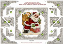 Father Christmas on the Roof 3D Lace Framed Corner Stacker