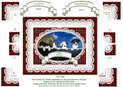 Puppy Dogs Say Merry Christmas in English Spanish & German
