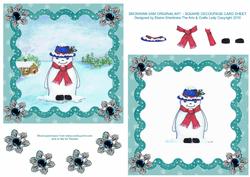 Snowman Sam - Square Decoupage & Shaker Card Sheet