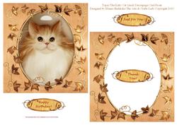 Topaz the Kitty Cat Quick Decoupage Card Front