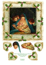 Christmas Nativity Manger Scene - 8” x 8” Square Ca