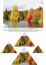 Autumn Fall Glory at Swan Lake - Diamond Pyramid Photo Card
