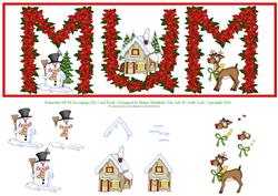 Poinsettia Mum Decoupage Dl Card Front