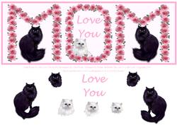 Pink Roses & Kitty Cats Love You Mom Decoupage Dl Card