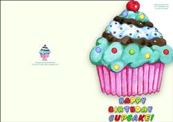 Happy Birthday Cupcake Cut Out & Fold Quick Card