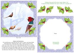 Christmas Pheasants in the Snow Square Shaker Card
