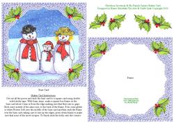 Christmas Snowman & His Family Square Shaker Card