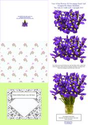 Vase of Iris Flowers 3D Decoupage Easel Card