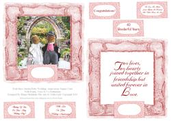 Posh Mice Garden Ruby Wedding Anniversary Square Card