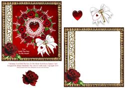 Valentine You Hold the Key to My Heart Square Decoupage Card