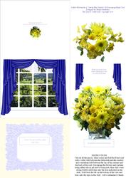 Yellow Flowers in a Vase in the Window 3D Decoupage Easel