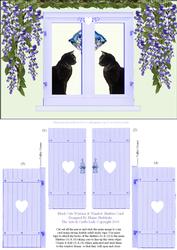 Black Cats Wisteria & Open & Shut Window Shutters Card