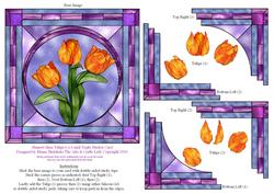 Stained Glass Tulips 6 x 6 Inch Triple Stacker Card